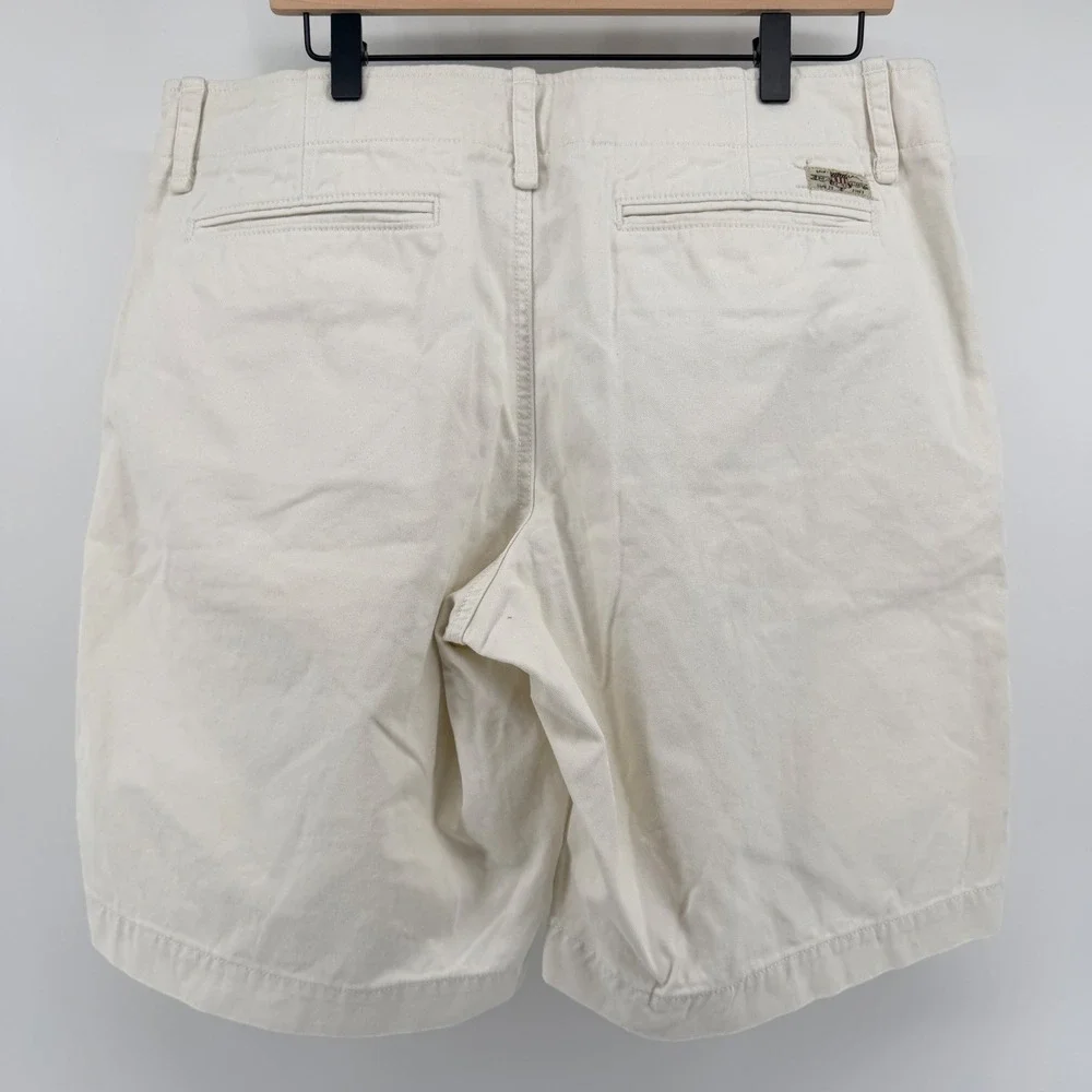 Polo Jeans Co Ralph Lauren Chino Shorts Cotton Twill Cream Off White 36 Mens
